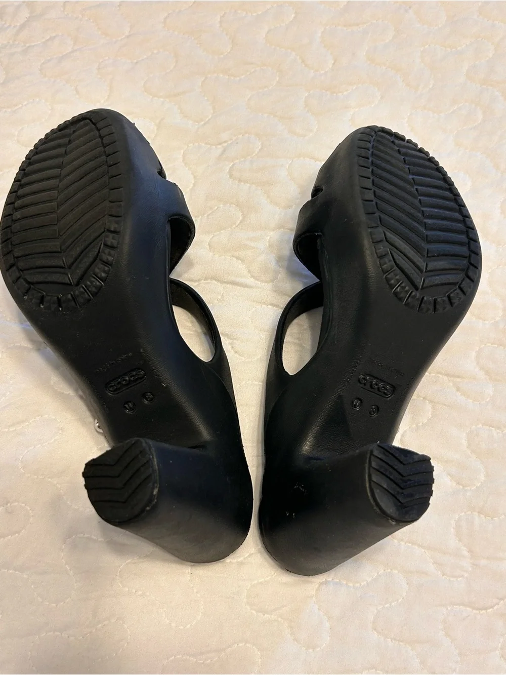 Crocs Cyprus IV Black Heels Women's Size 8 Style #14558